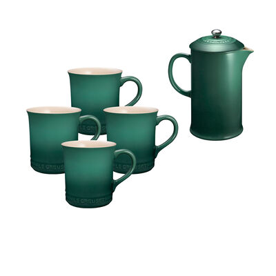 Cafetière à piston et 4 tasses classiques Cafetière à piston et 4 tasses classiques